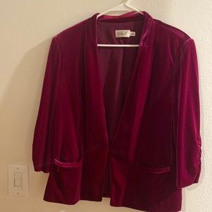 Eliza Jane purple velvet blazer-L. Only worn twice.